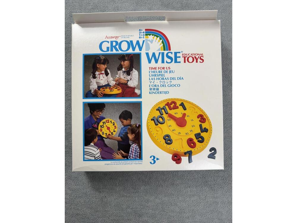 vintage amway grow wise‎ NIB play clock toy learning numbers teaching time